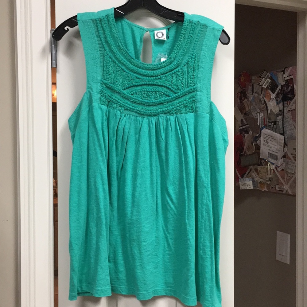 Akemi+kim from Anthropologie green sleeveless top